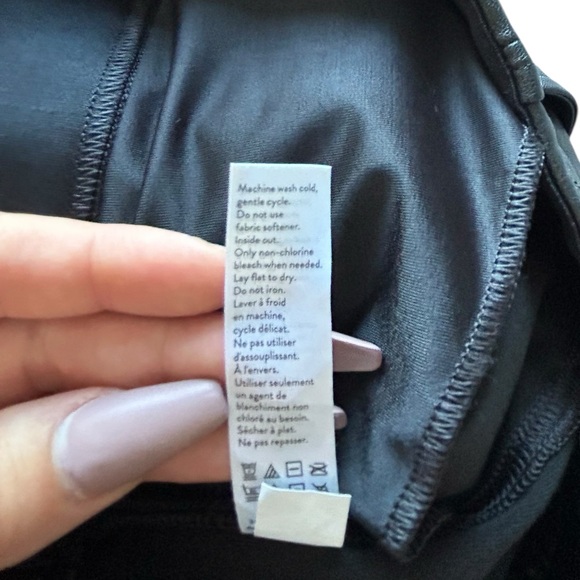 SPANX Faux Leather Joggers Women's Small Black Pull On Fall Winter Moto Sexy - Picture 13 of 14